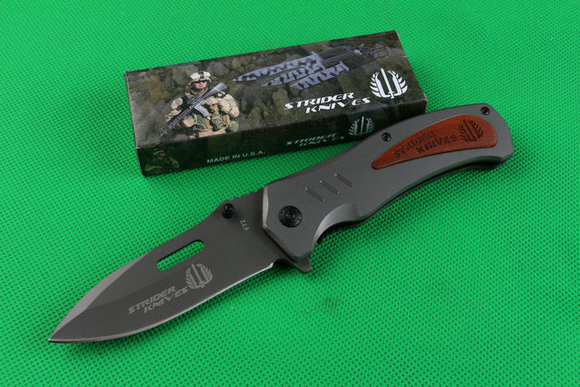 Сгъваем нож с апликация от дърво Strider knives f72