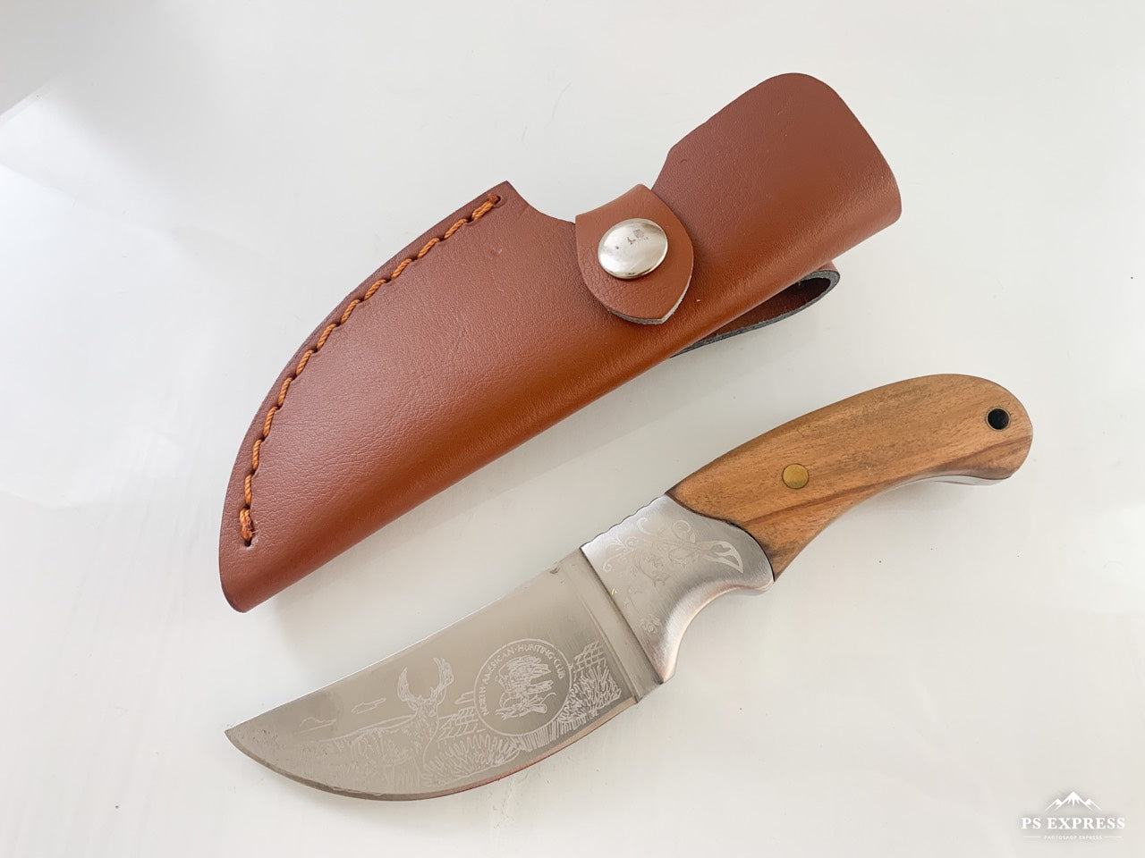 USA Hunting Club Knife Ловен нож масивен фултанг с кожена кания
