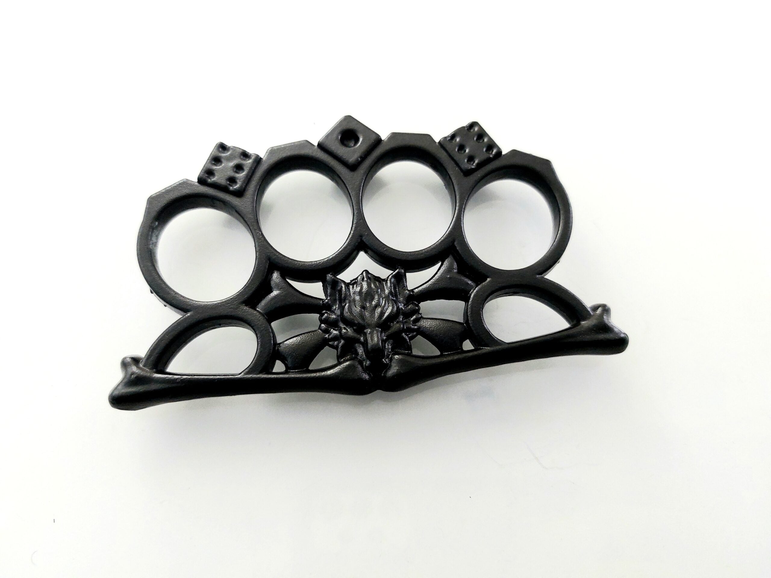 Масивен голям метален бокс за колекция с черно тефлоново покритие инкрустиран вълк