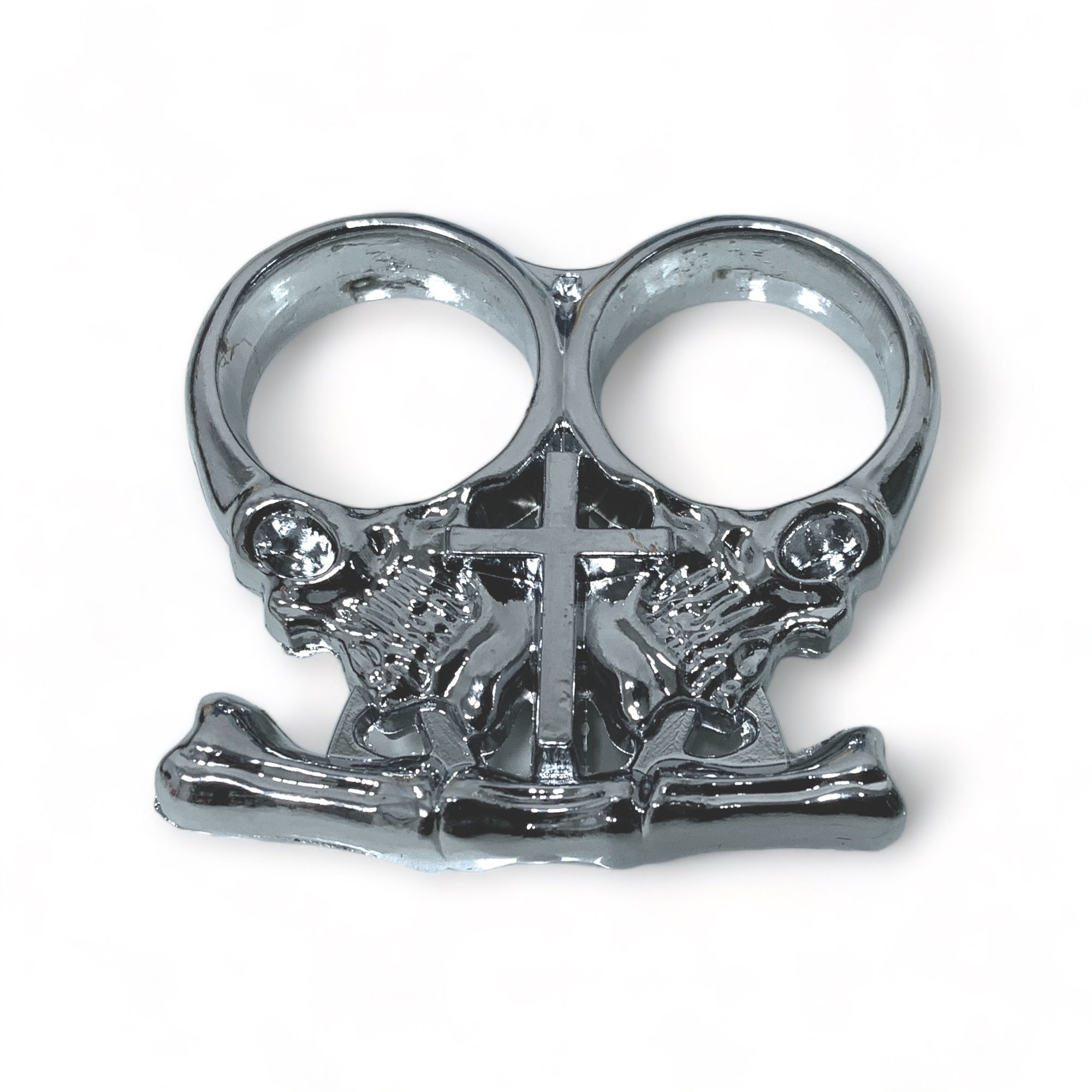 Компактен Метален Инструмент за Самозащита с Декоративен Кръст