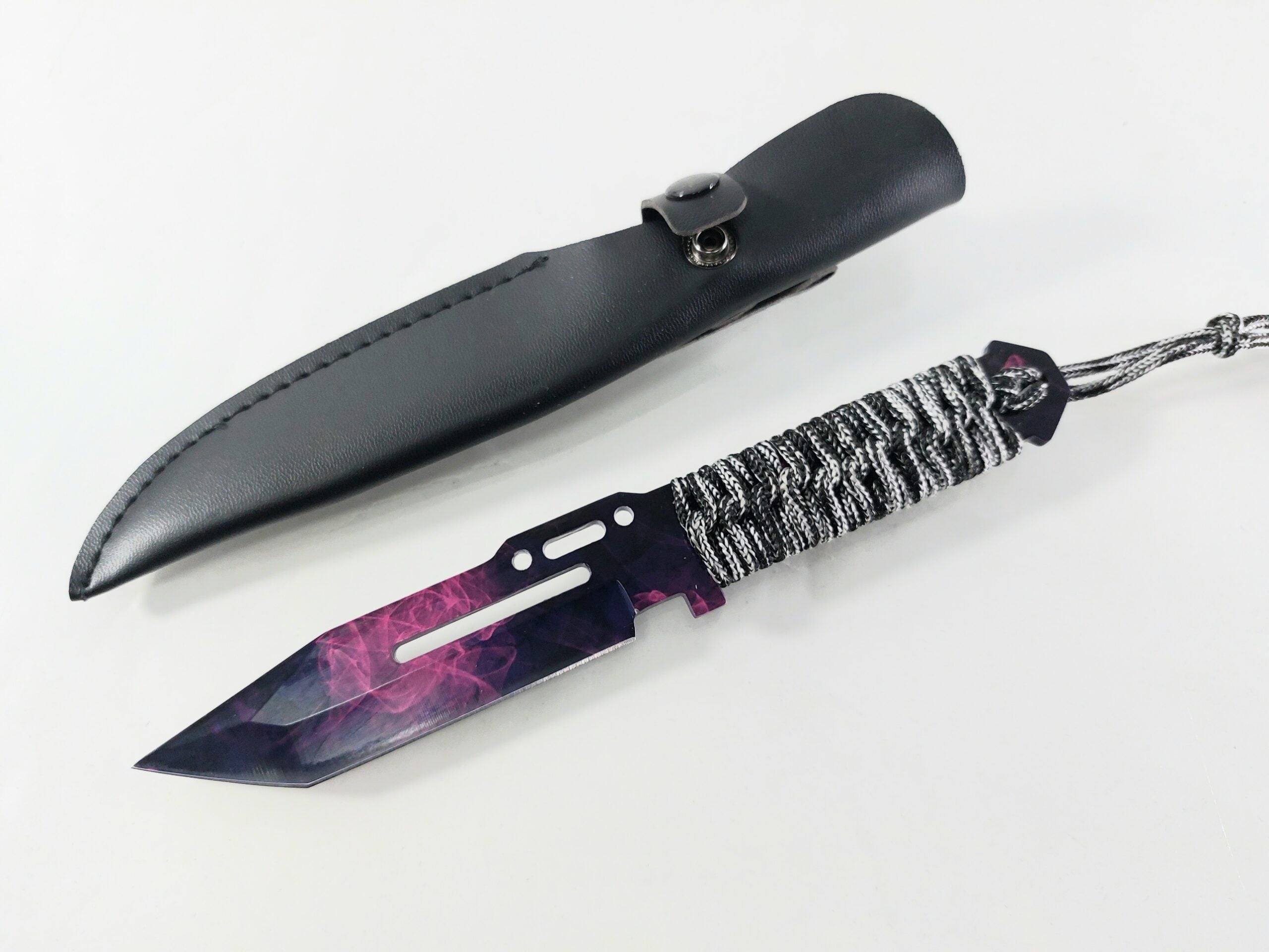 CS GO Counter Strike Tactical knife тактически ловен нож с паракорд и кожена кания модел 2