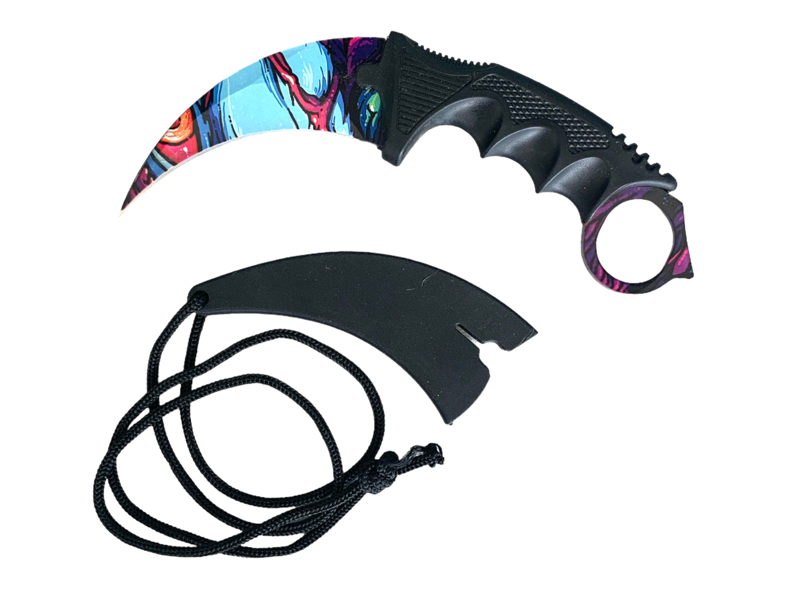 Karambit нож с фиксирано острие от неръждаема стомана с калъф и нож CS-GO