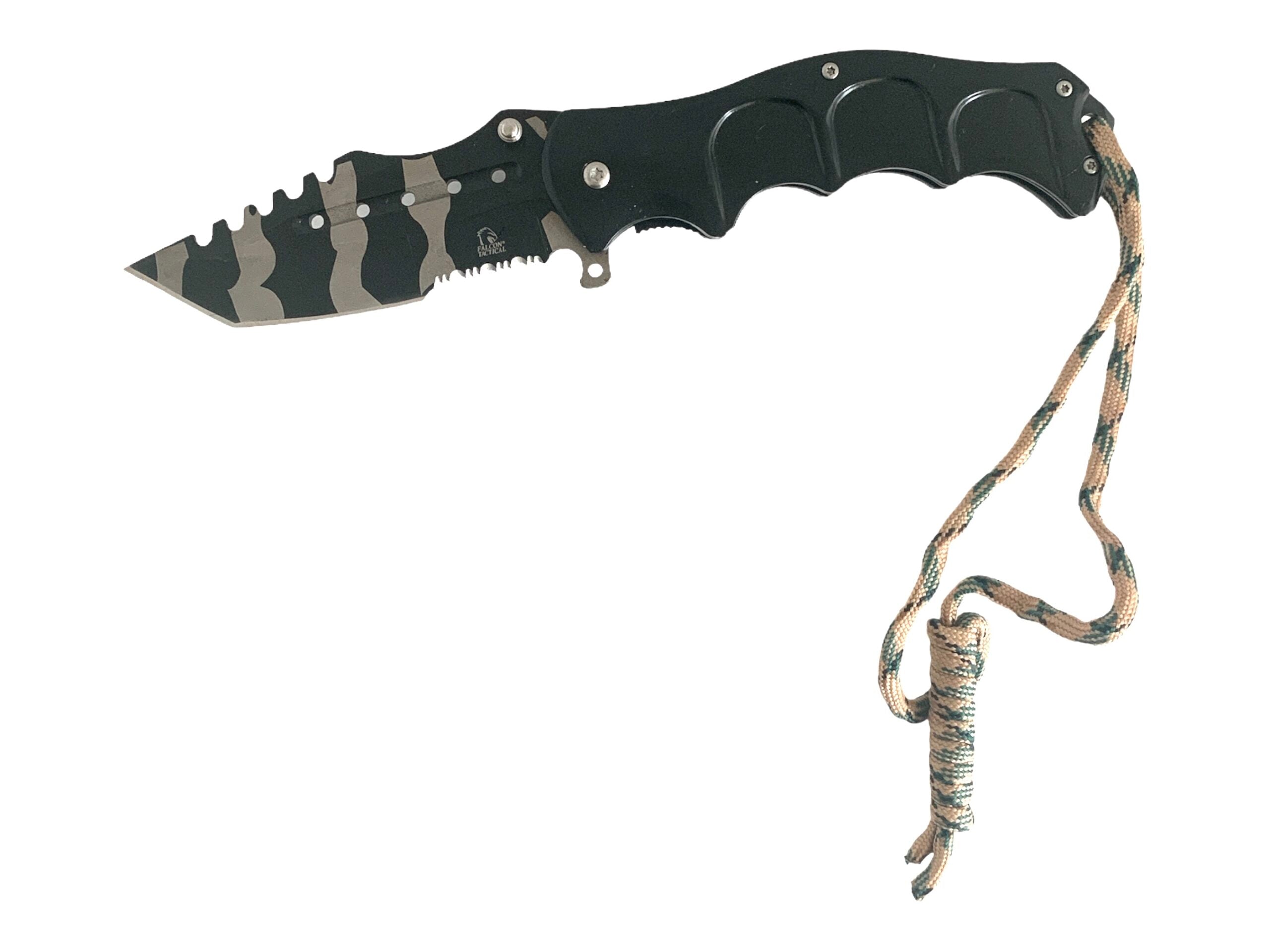 Сгъваем джобен тактически нож частично серетирано острие