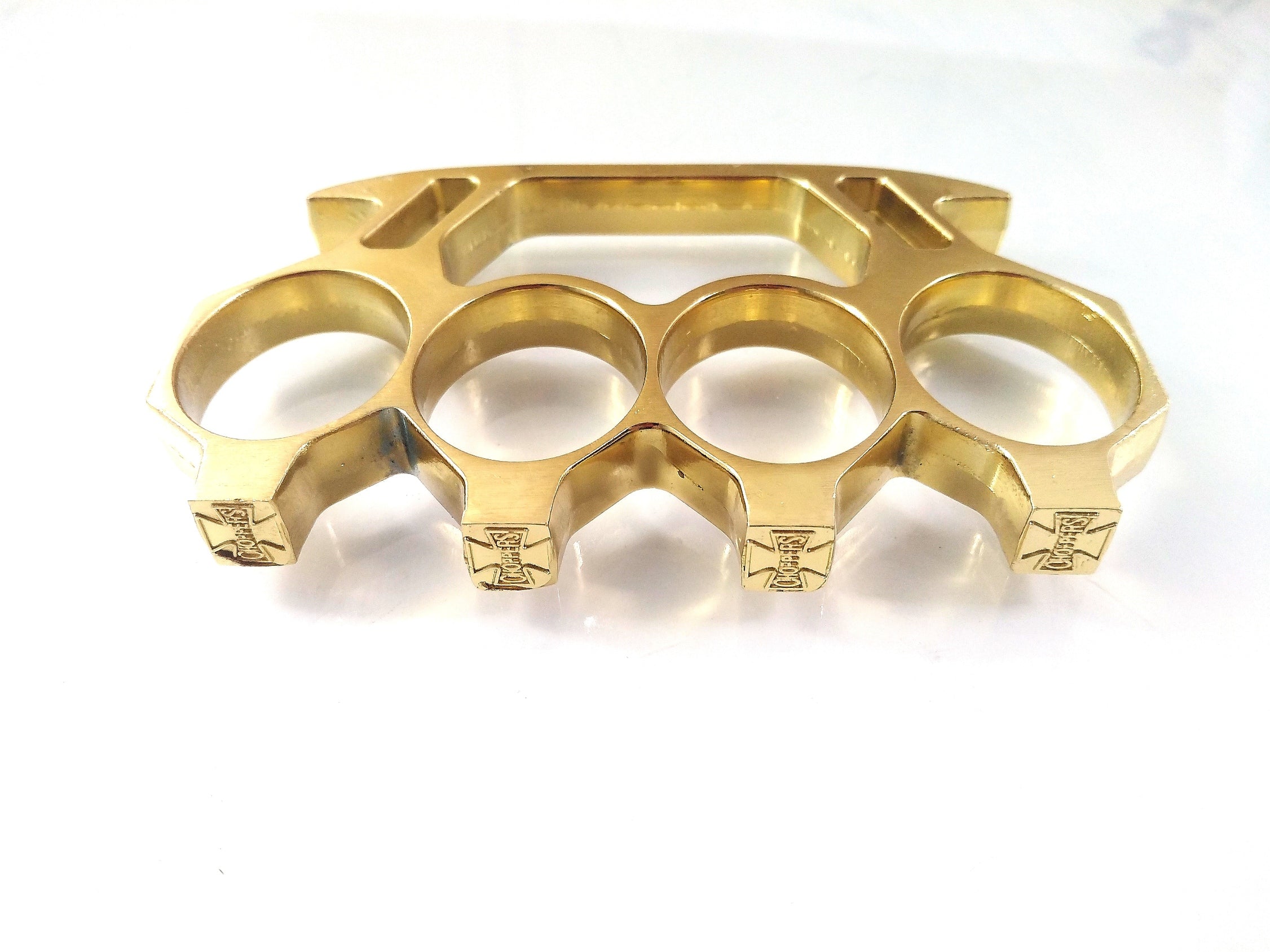 Масивен метален златист бокс за самозащита или колекция с кръстове Choppers