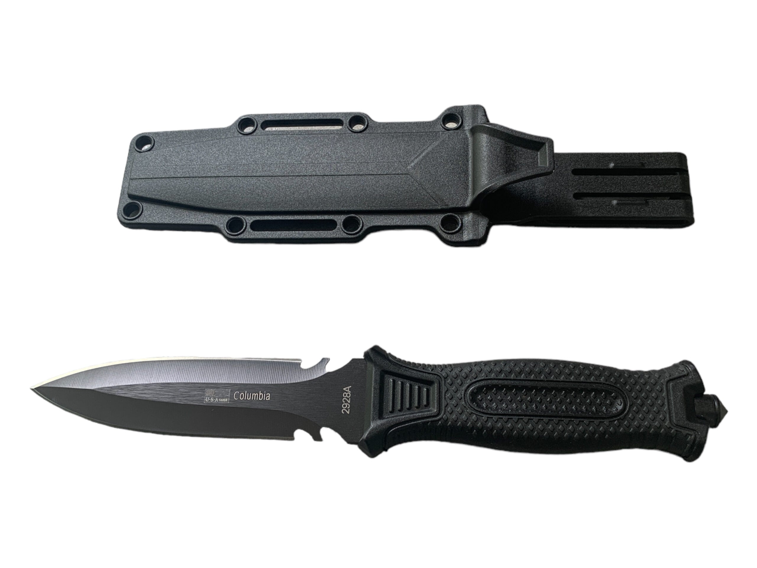 Columbia 2928A Ловен нож кама Black с Kydex калъф