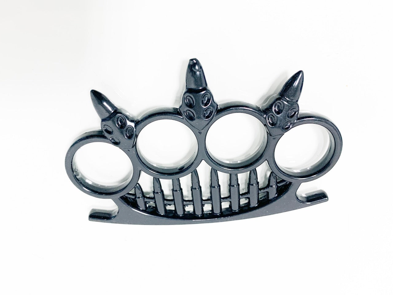 Метален масивен бокс за самозащита със шипове и патрони черен цвят