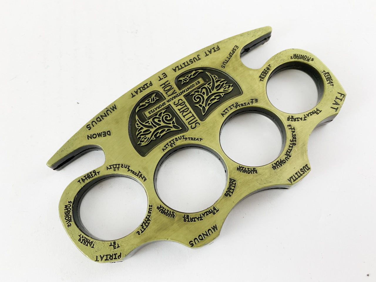 Тежък метален бокс за самозащита с латински надписи - златист