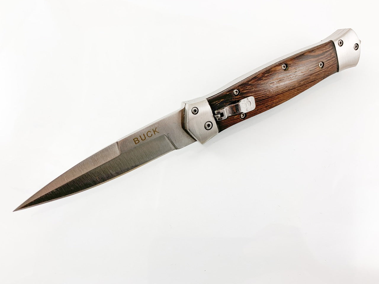 Сгъваем автоматичен нож Buck със шип за чупене на стъкло