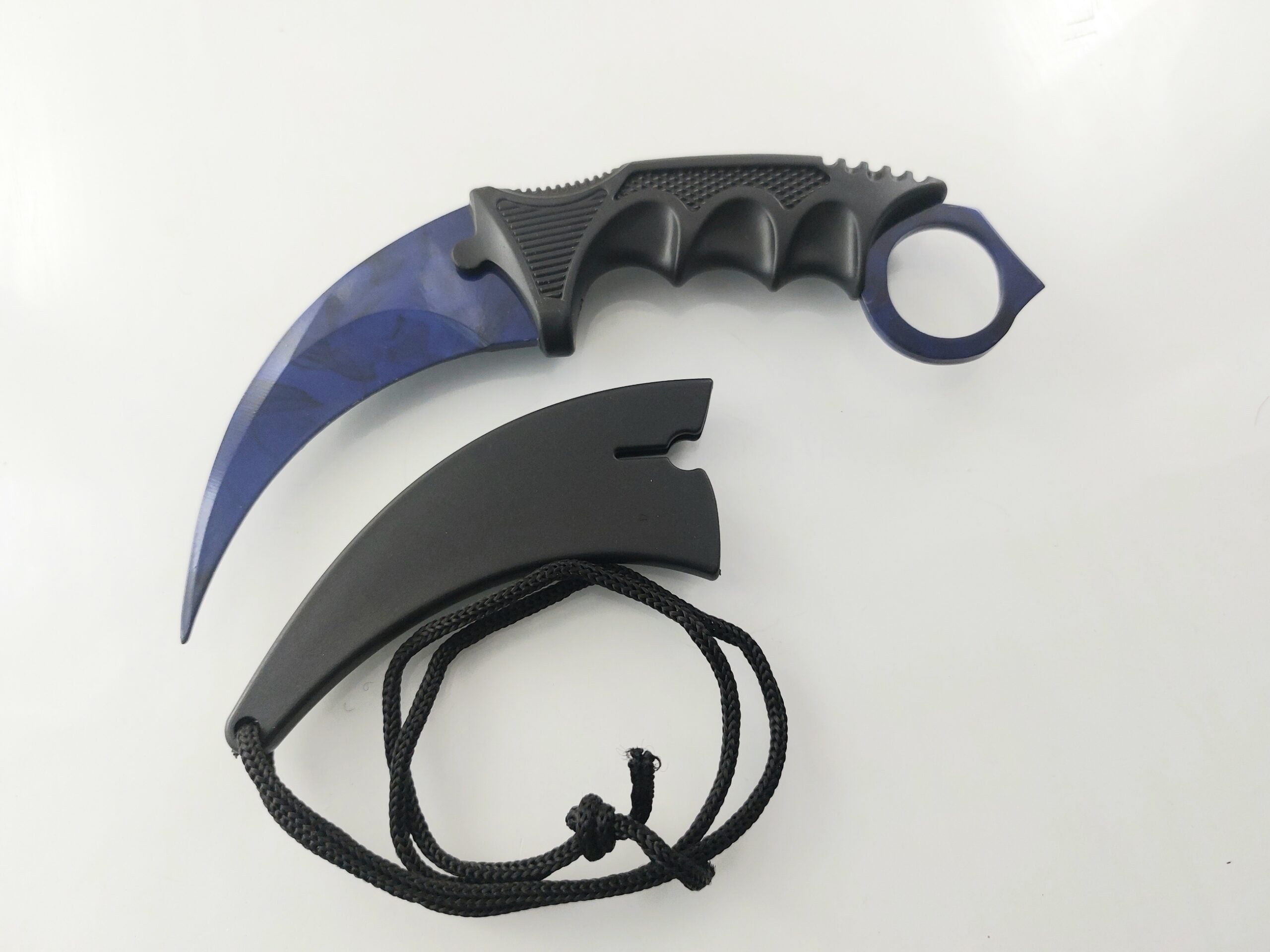 CS GO - тъмно син karambit карамбит нож за тренировка начинаещи незаточен