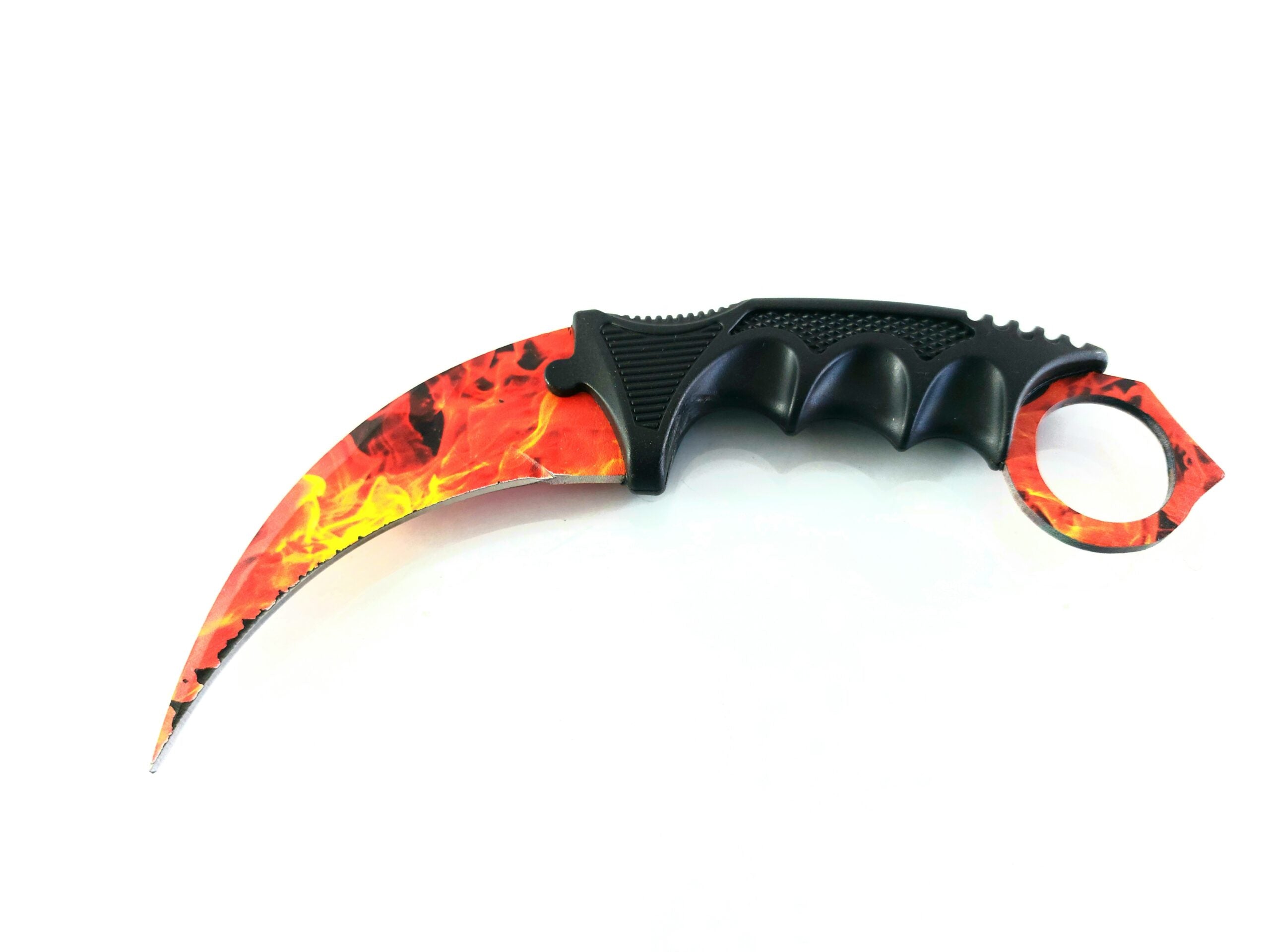 CS GO - karambit model Flame SKIN карамбит остър като бръснач