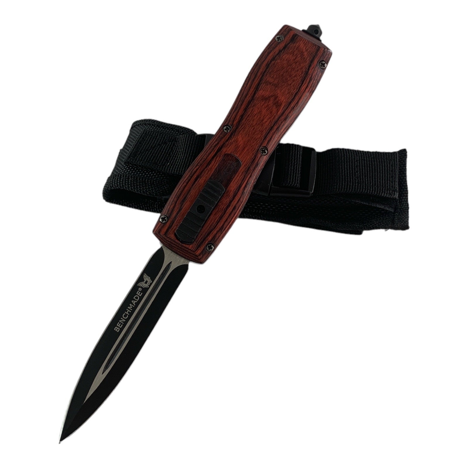 Автоматичен нож Кама OTF Wood с калъф