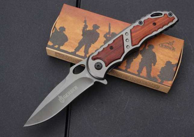 Джобен сгъваем нож Gerber с титаново сиво покритие